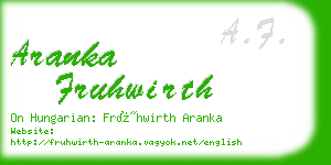 aranka fruhwirth business card